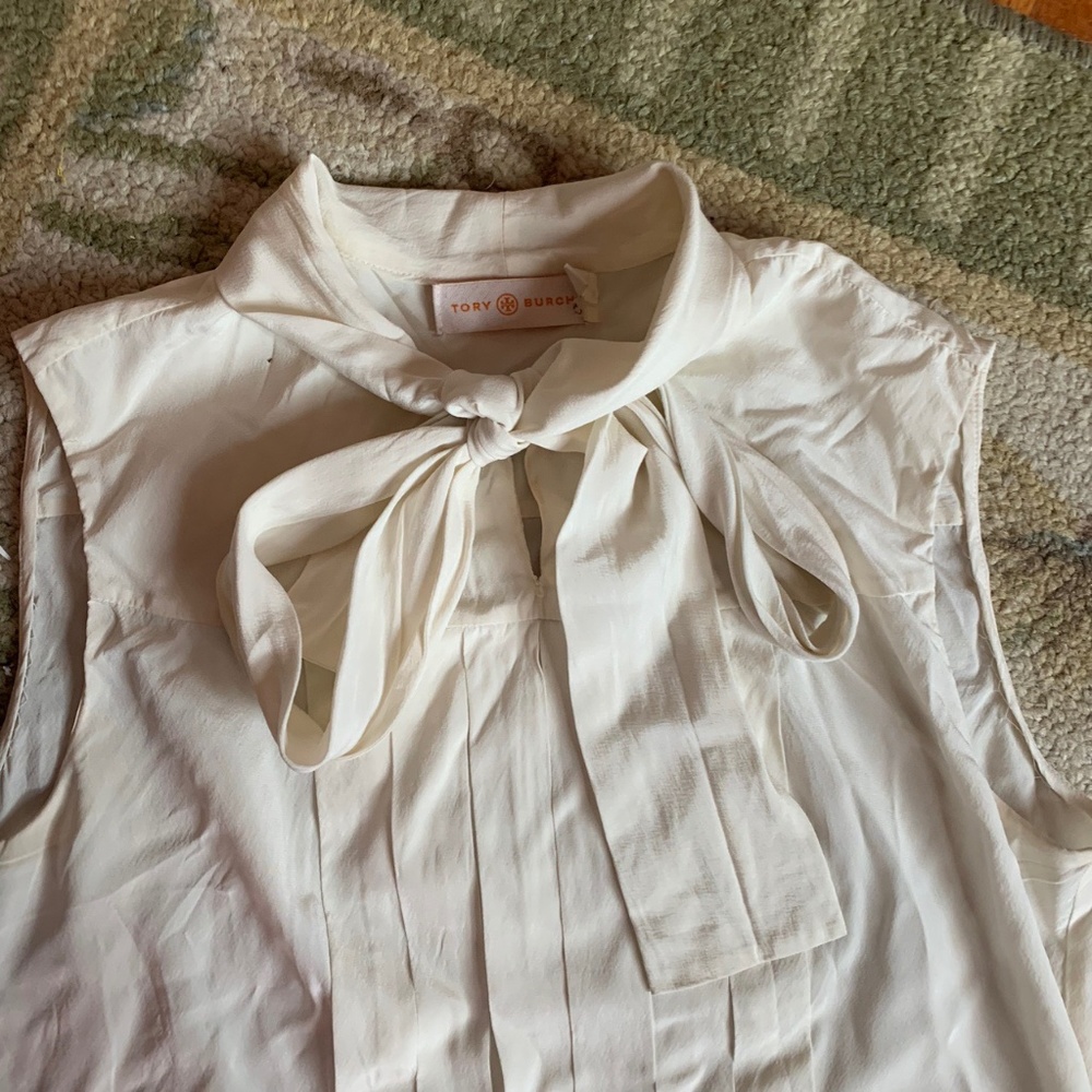 Tory Burch Cream Sleeveless Blouse